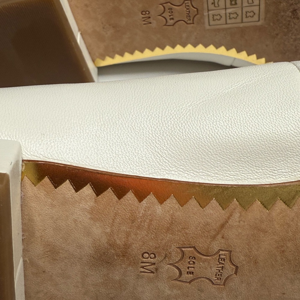 Pristine Tory Burch Cream Leather Logo Medallion Ballet Flats - Picture 4 of 8